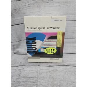 NOS 1991 Microsoft Quick C for Windows 5.25” disks SEALED RARE Vintage Software